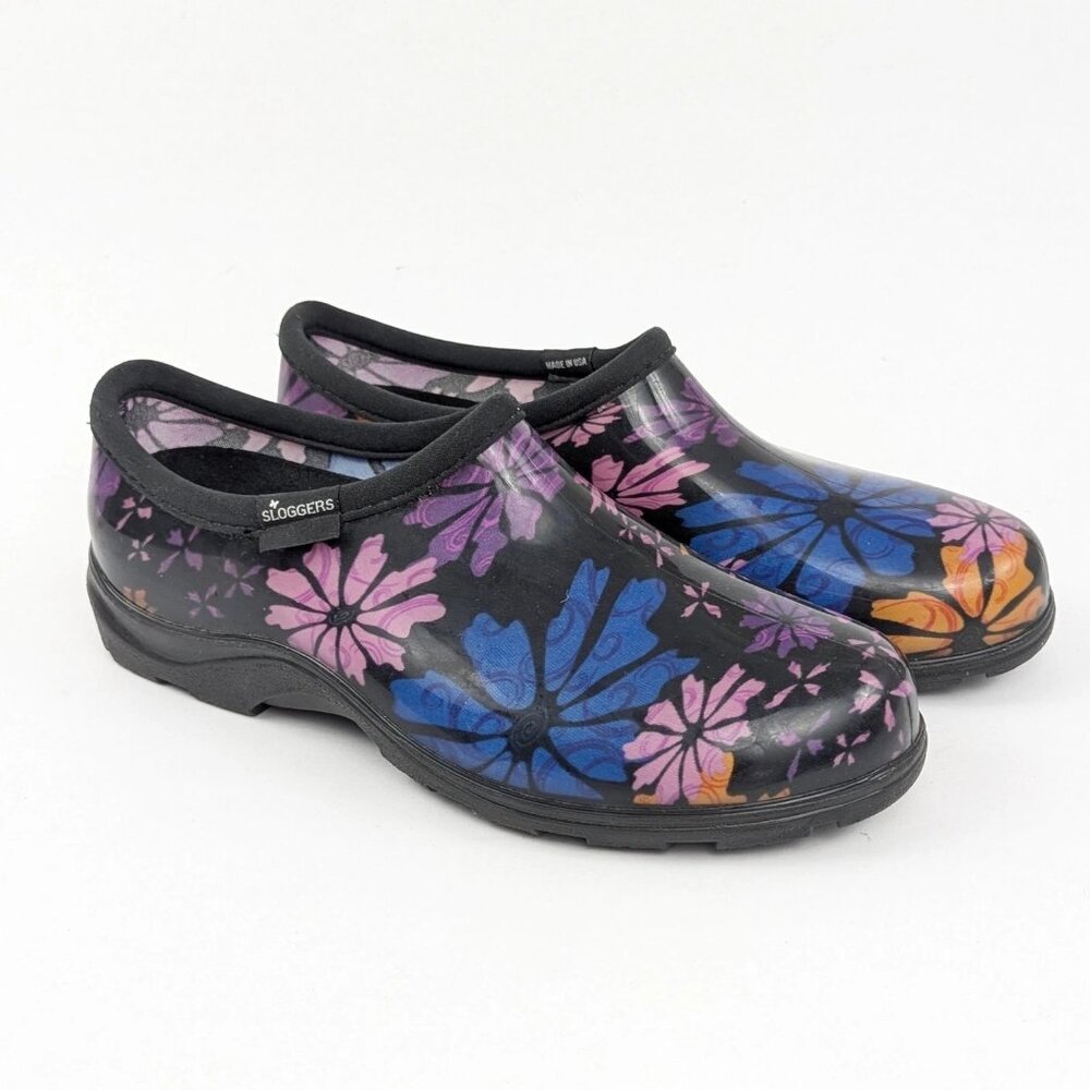 Womens Sloggers Floral Garden Shoes Size 10 Flowers Boots Made in the USA